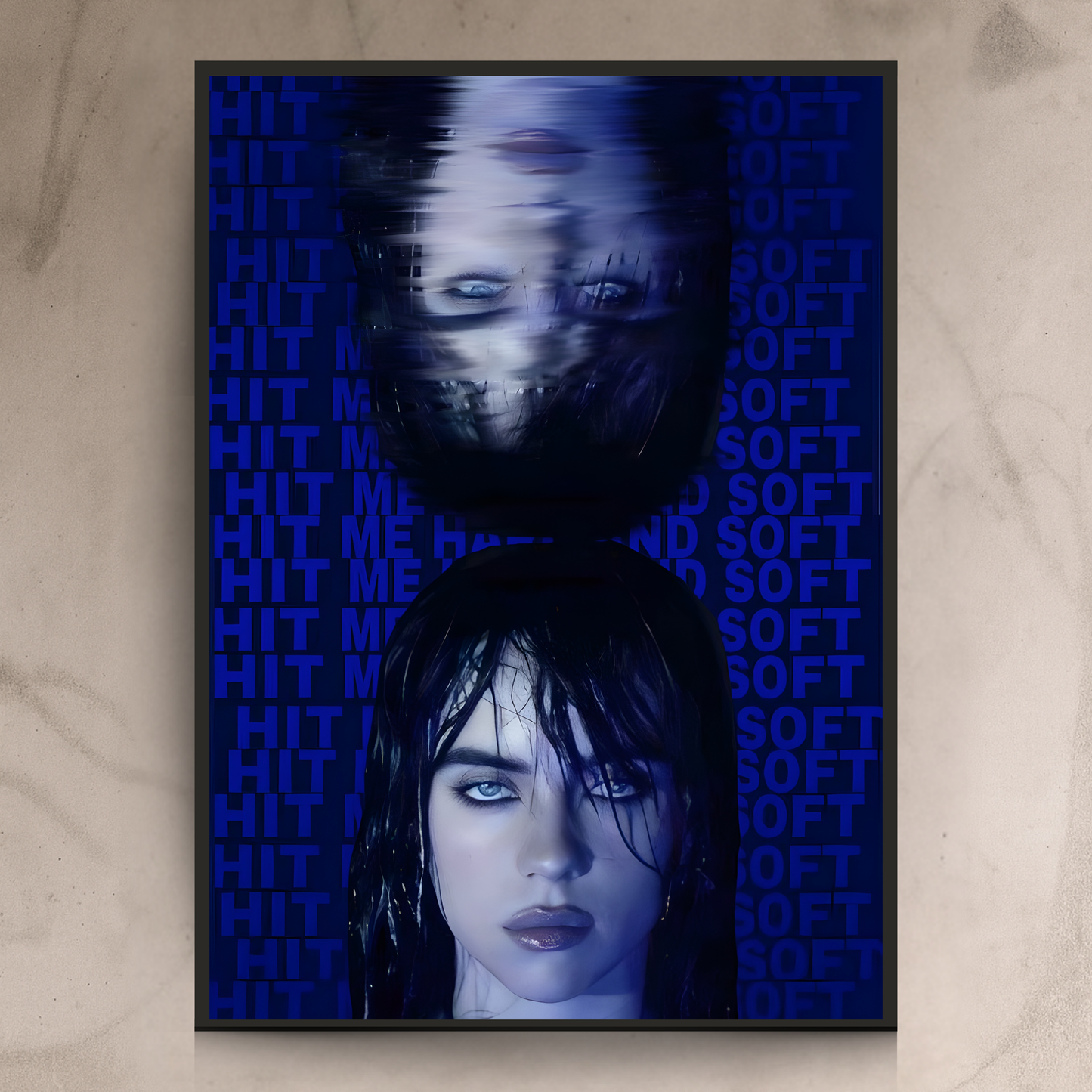 Billie Eilish Minimalist Wall Frame – Dark Pop Aesthetic Room Art