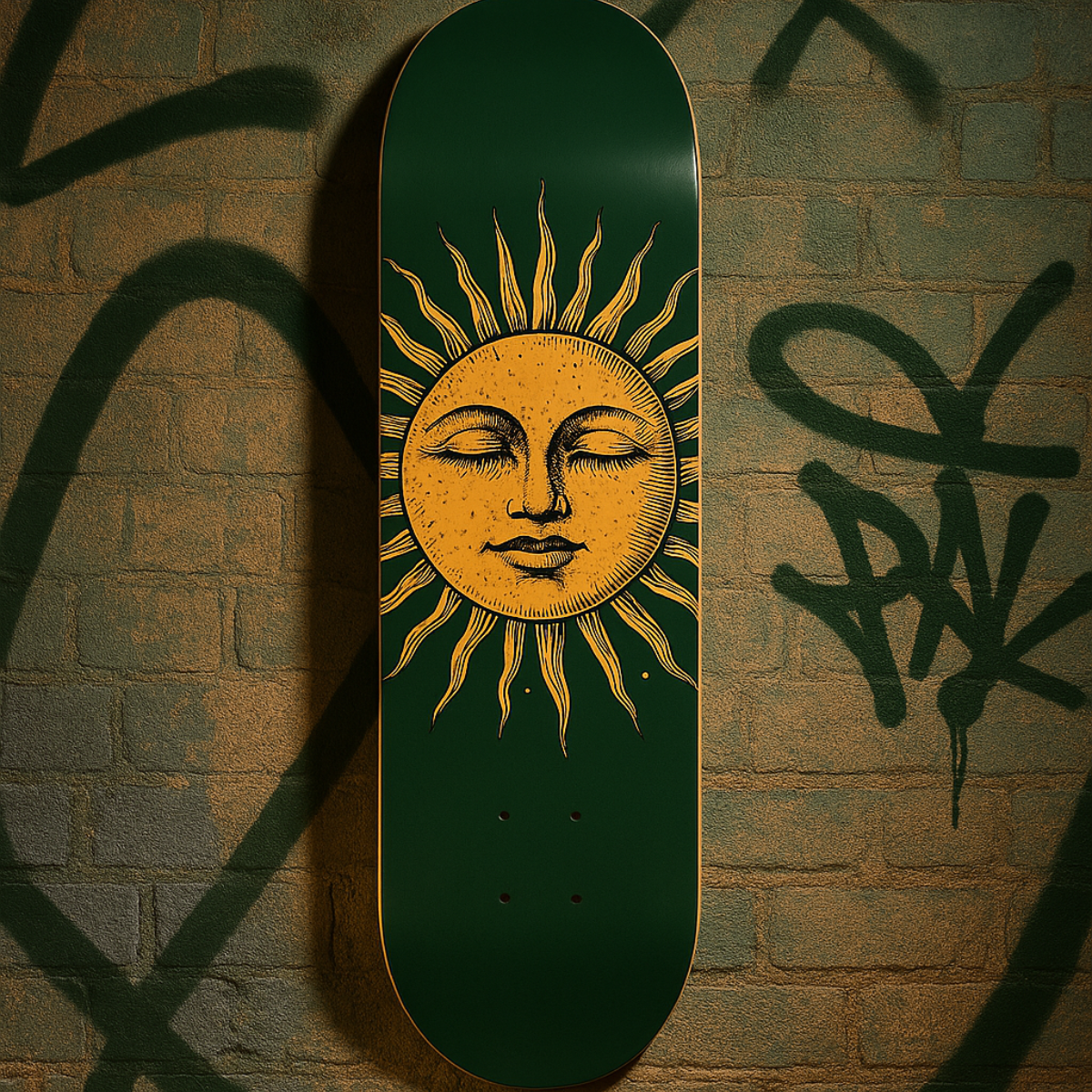 Emerald Sunburst Skateboard Deck