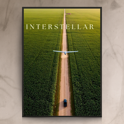 Interstellar Journey – Scenic Plane Road Wall Frame