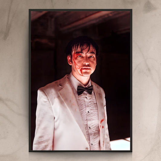 Bloody Elegance – Dark Cinematic Portrait Wall Frame