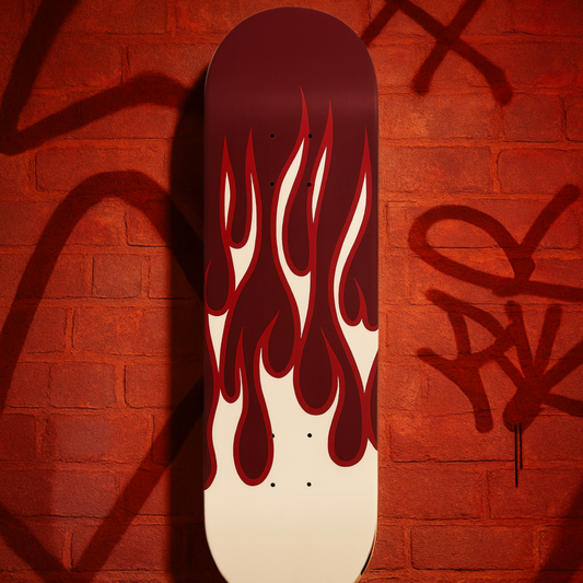 Red Flame Street Skateboard Deck