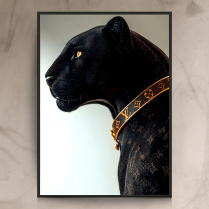 Midnight Panther – Luxury Black Cat Wall Frame