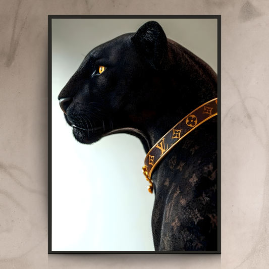 Midnight Panther – Luxury Black Cat Wall Frame