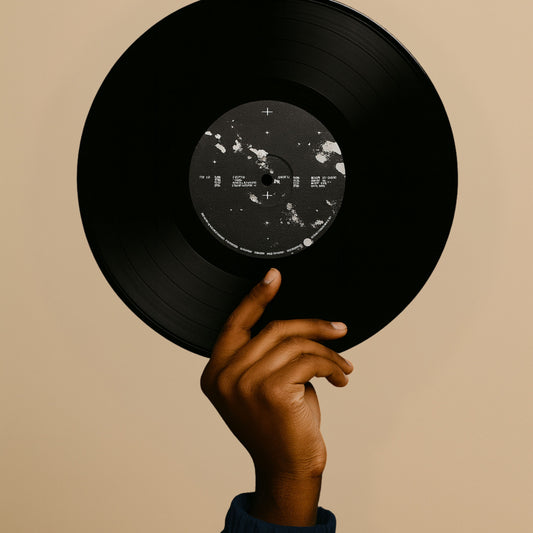 Minimal Black Plus Sign Vinyl Wall Art Record